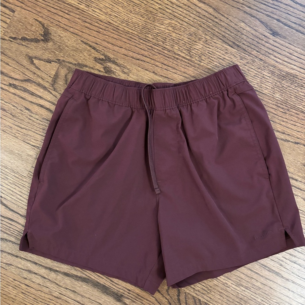 Hollister Men's Burgundy Athletic Drawstring Shorts
